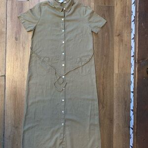 Elegant Olive Long Sleeve Dress size 40
